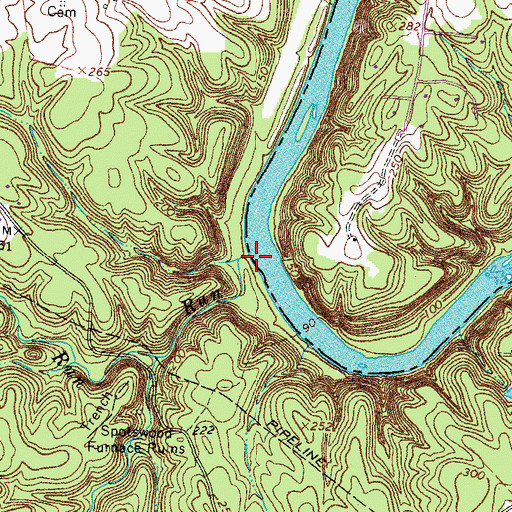 Topographic Map of Pipe Dam Run, VA