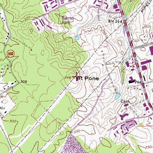 Topographic Map of Mount Pone, VA