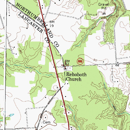 Topographic Map of Rehoboth Church, VA