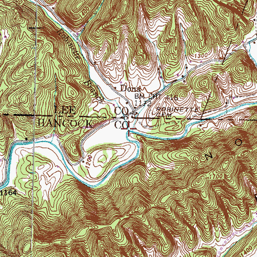 Topographic Map of Robinette Branch, VA