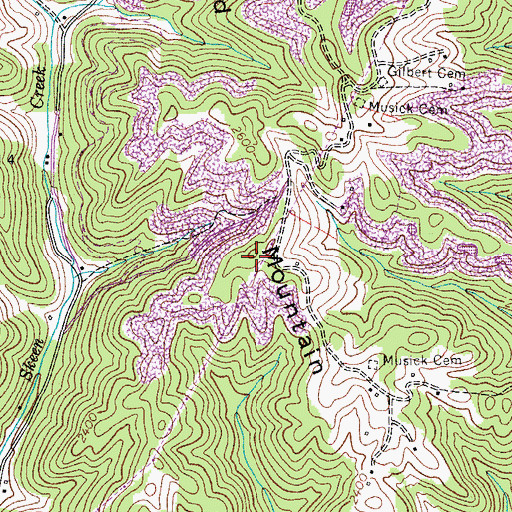 Topographic Map of Sourwood Mountain, VA