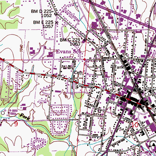 Topographic Map of Old Albertville Cemetery, AL