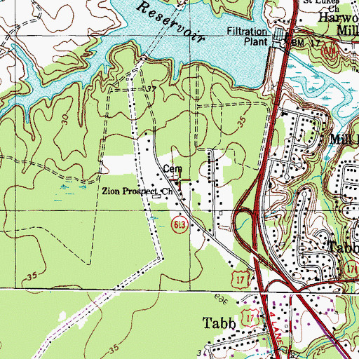 Topographic Map of Zion Prospect Church, VA