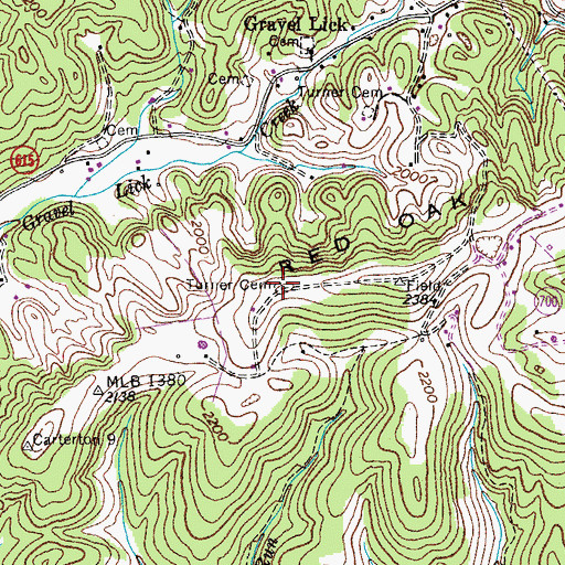 Topographic Map of Turner Cemetery, VA