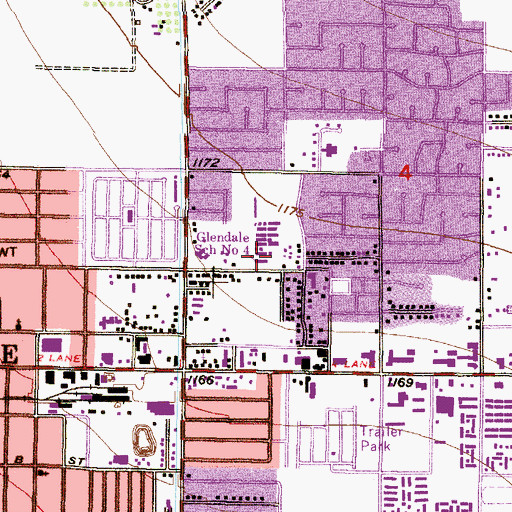Topographic Map of Melvin E Sine School, AZ