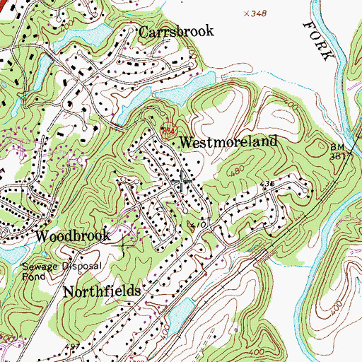 Topographic Map of Westmoreland, VA