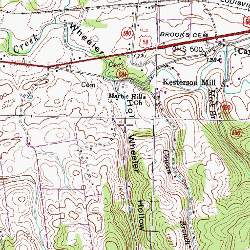 Topographic Map of Wheeler Hollow, VA
