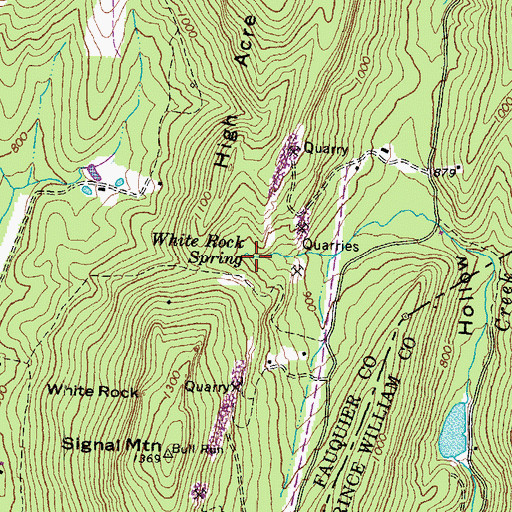 Topographic Map of White Rock Spring, VA