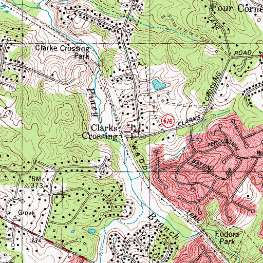Topographic Map of Clarks Crossing, VA