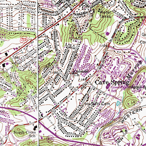 Topographic Map of Colonial Church, VA