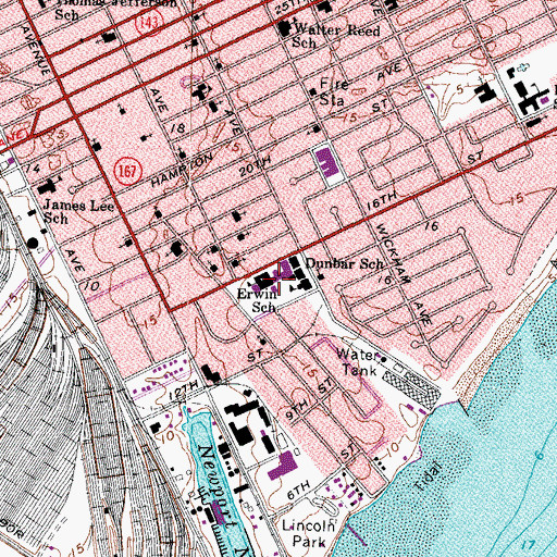 Topographic Map of Dunbar - Erwin Elementary School, VA
