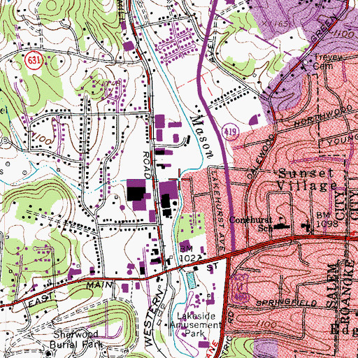 Topographic Map of Gish Branch, VA