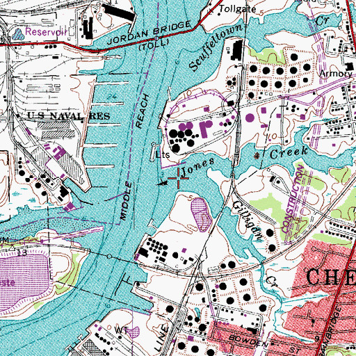 Topographic Map of Jones Creek, VA