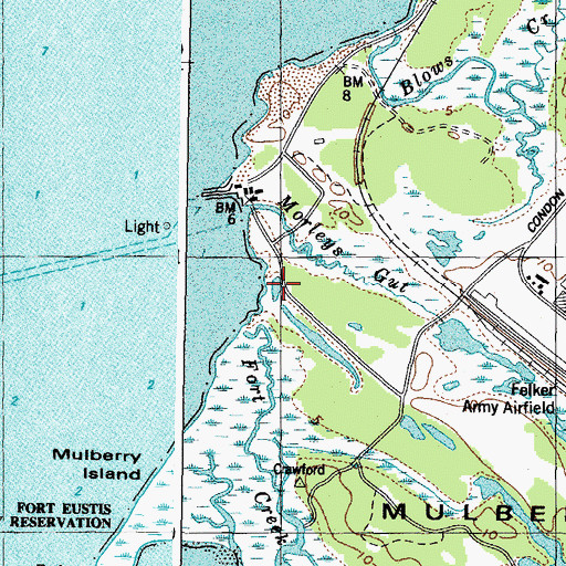 Topographic Map of Morleys Gut, VA