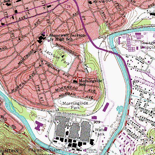 Topographic Map of Morningside Elementary School, VA