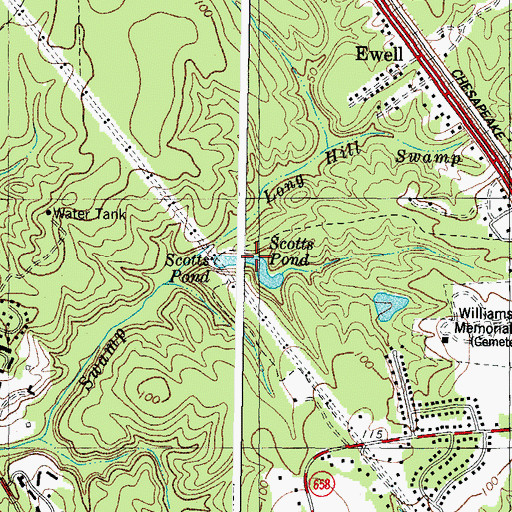 Topographic Map of Scotts Pond, VA