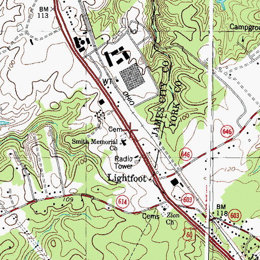 Topographic Map of Smith Memorial Church, VA