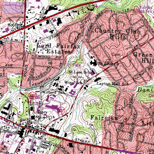 Topographic Map of John C. Wood School (historical), VA