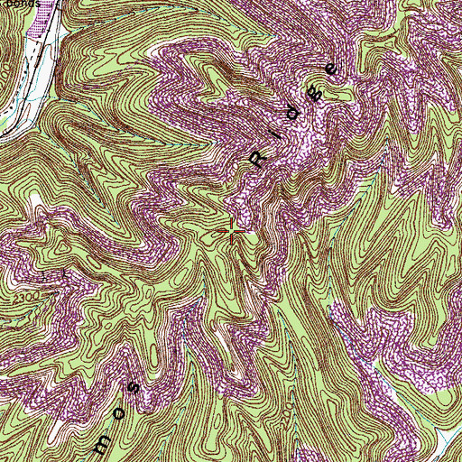 Topographic Map of Amos Ridge, VA