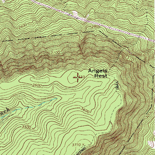 Topographic Map of Angels Rest, VA