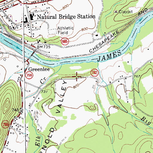 Topographic Map of Arnold Valley, VA