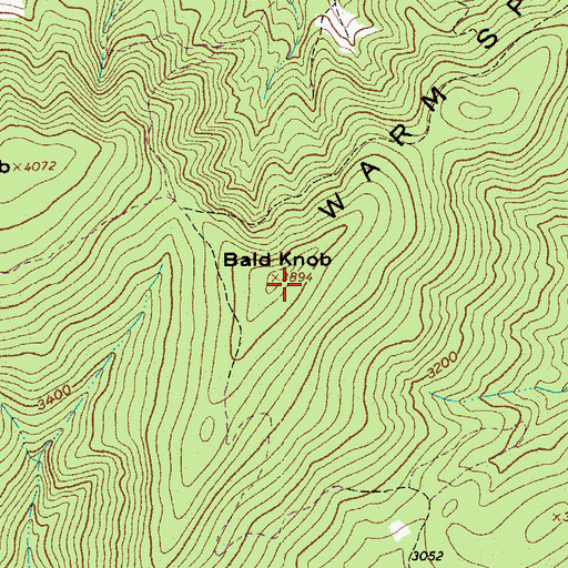 Topographic Map of Bald Knob, VA