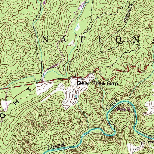 Topographic Map of Bear Tree Gap, VA
