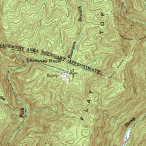 Topographic Map of Bearpen Branch, VA