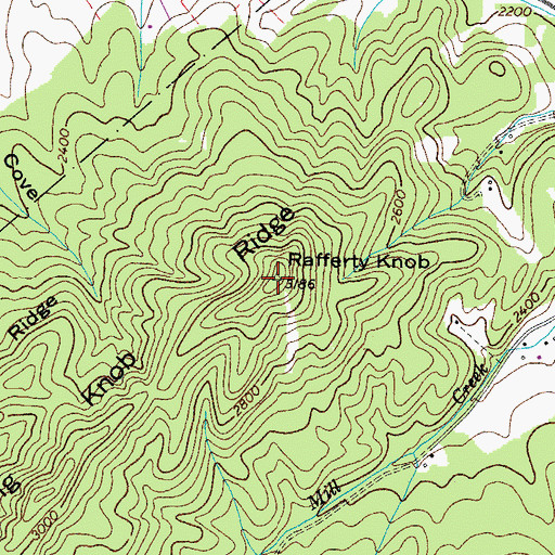 Topographic Map of Big Knob Ridge, VA