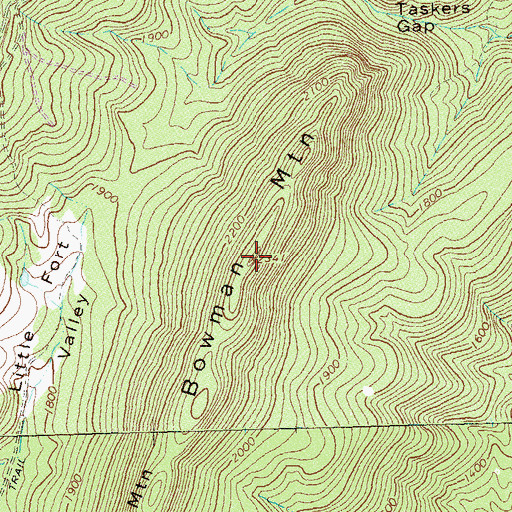 Topographic Map of Bowman Mountain, VA