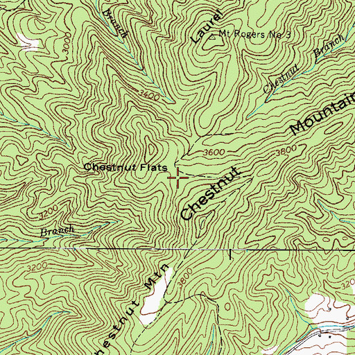 Topographic Map of Chestnut Flats, VA