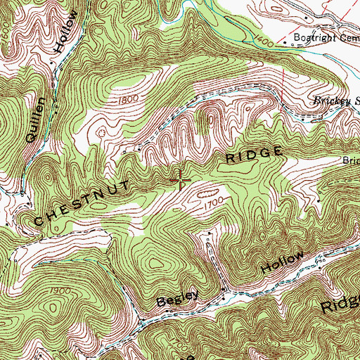 Topographic Map of Chestnut Ridge, VA