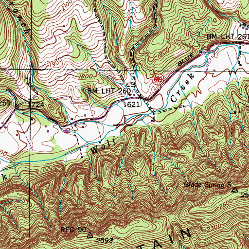 Topographic Map of Cooley Camp Branch, VA