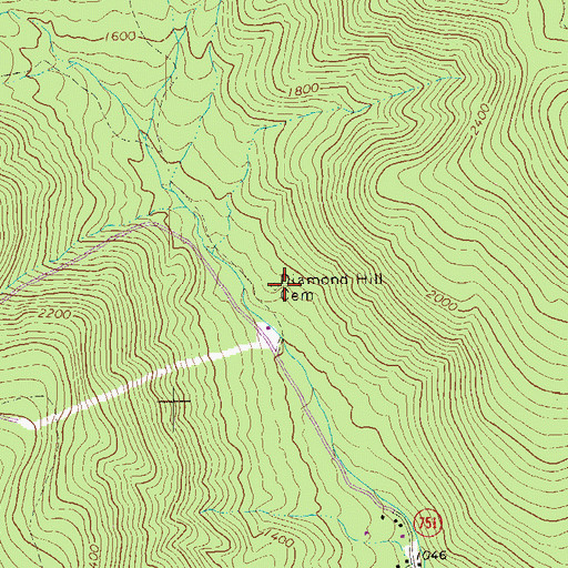 Topographic Map of Diamond Hill Cemetery, VA