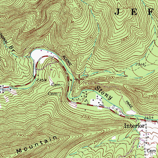 Topographic Map of Dismal Branch, VA