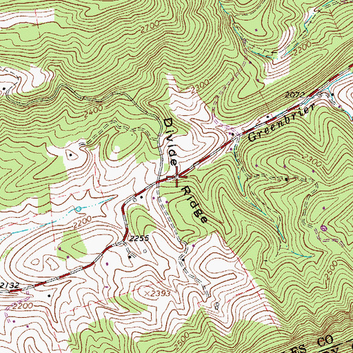 Topographic Map of Divide Ridge, VA