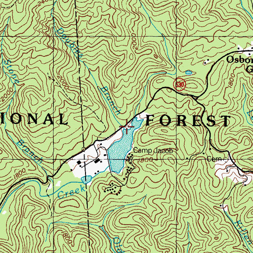 Topographic Map of Doubles Branch, VA