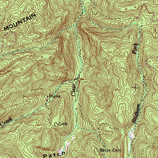 Topographic Map of Eastland Creek, VA