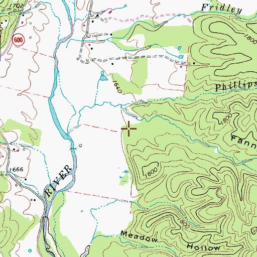 Topographic Map of Fanny Hollow, VA