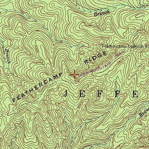 Topographic Map of Feathercamp Ridge, VA
