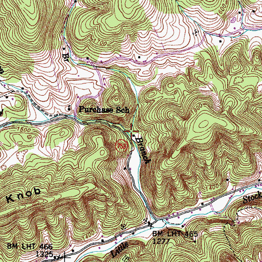 Topographic Map of Ford Branch, VA