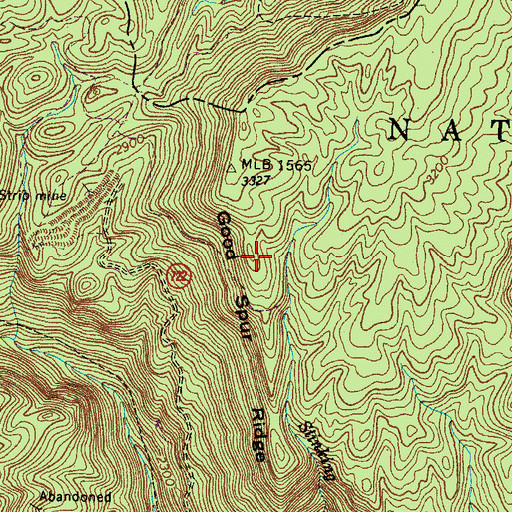Topographic Map of Good Spur Ridge, VA