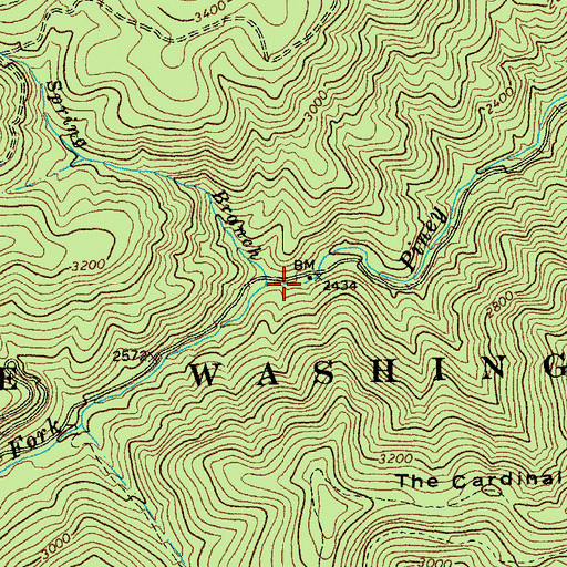 Topographic Map of Greasy Spring Branch, VA