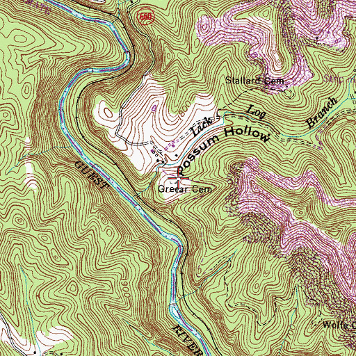 Topographic Map of Greear Cemetery, VA