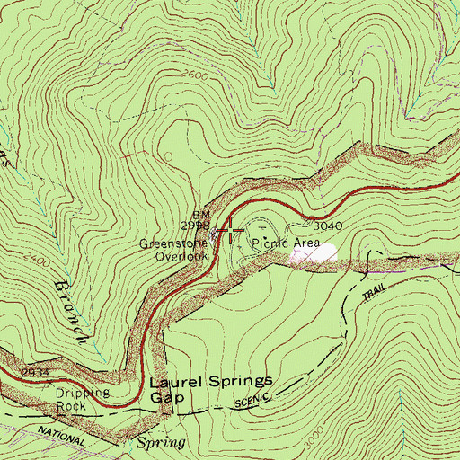 Topographic Map of Greenstone Overlook, VA
