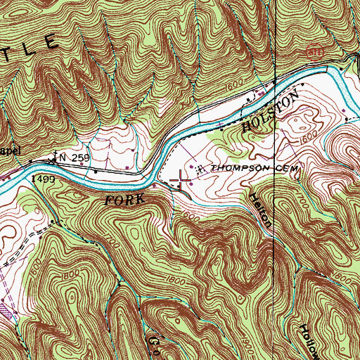 Topographic Map of Helton Hollow, VA