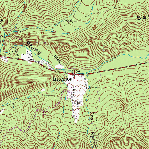 Topographic Map of Interior, VA
