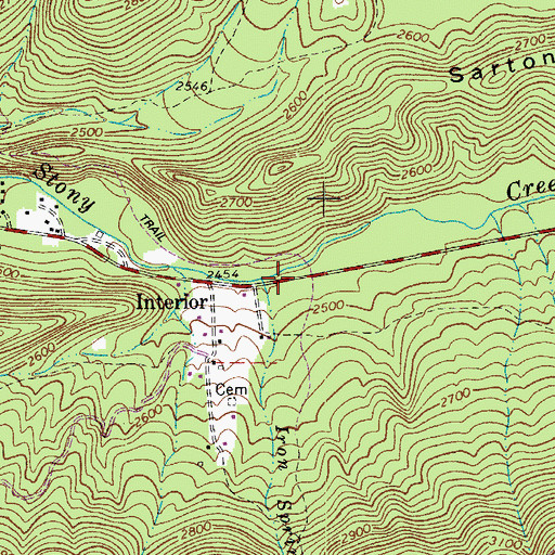 Topographic Map of Iron Spring Branch, VA