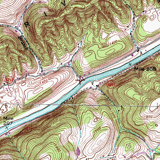 Topographic Map of Irving Branch, VA