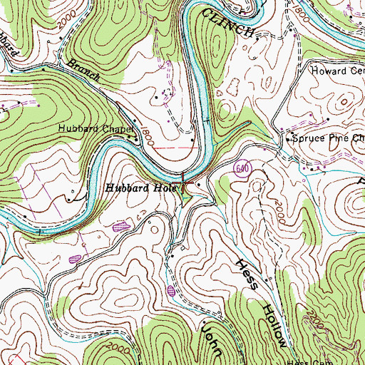 Topographic Map of John Hess Hollow, VA